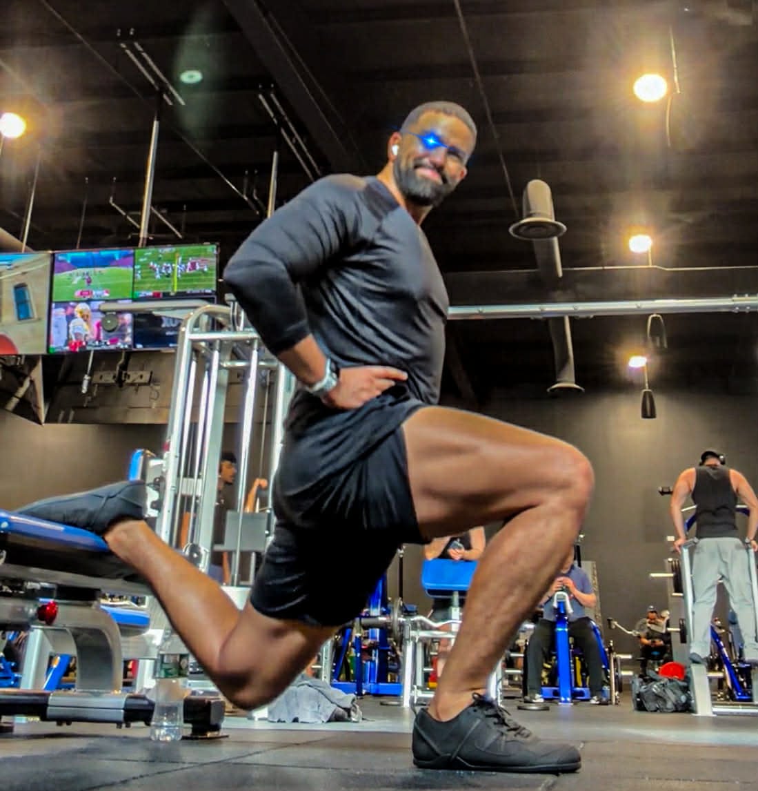 Amir training in the gym